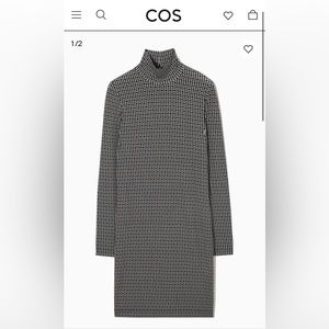 COS Printed Turtleneck Mini Dress